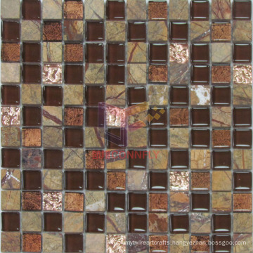 Brown Tropical Rain Forest Marble with Glass Mosaics (CS061)